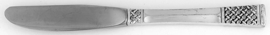 Columbine (Sterling, 1973) Modern Hollow Butter Spreader (Stainless) by Lunt Silver-1