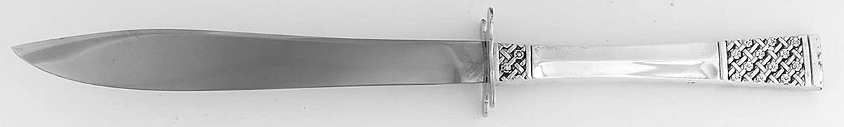 Columbine (Sterling, 1973) Small Carving Knife W/Sterling Guard by Lunt Silver-1