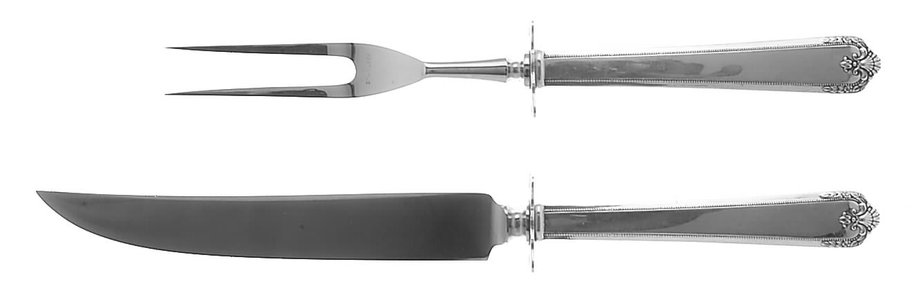 Colonial Manor (Sterling, 1940) Small Steak 2-Piece Carving Set w/Stainless Blade by Lunt Silver-1