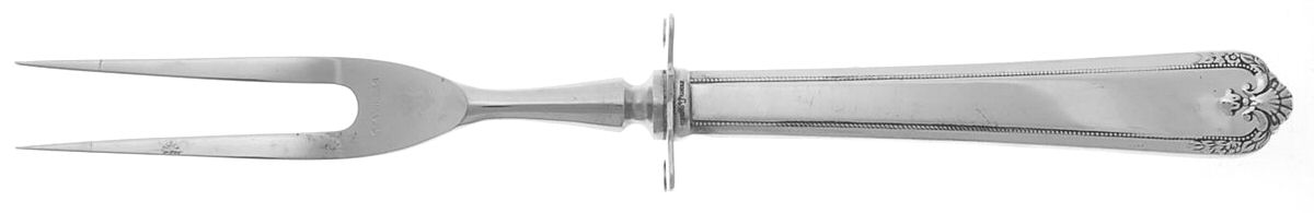 Colonial Manor (Sterling, 1940) Small Steak Carving Fork with Stainless Prongs by Lunt Silver-1