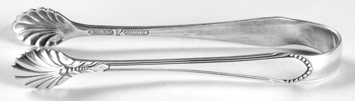 Coronet (Sterling, 1932) Bon Bon Tongs by Lunt Silver-1