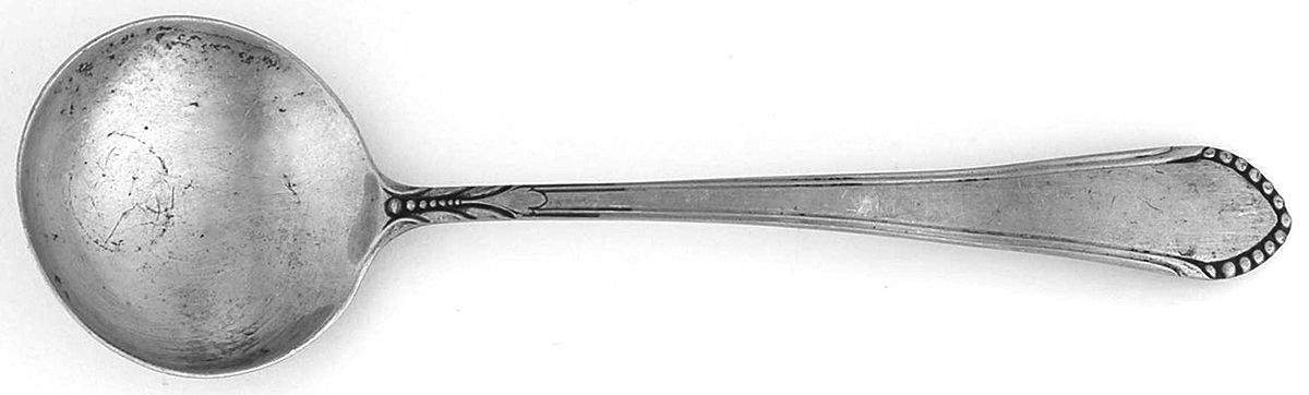 Coronet (Sterling, 1932) Round Bowl Soup Spoon (Bouillon) by Lunt Silver-1