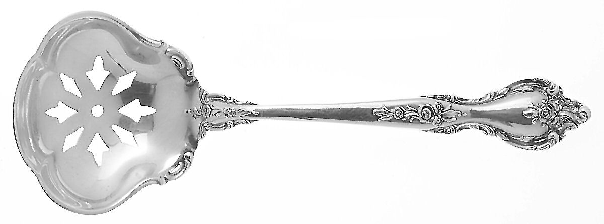 Delacourt (Sterling, 1966) Solid Bon Bon Spoon with Pierced Bowl by Lunt Silver-1