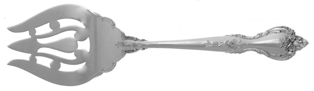 Delacourt (Sterling, 1966) Small Solid Cold Meat Serving Fork by Lunt Silver-1