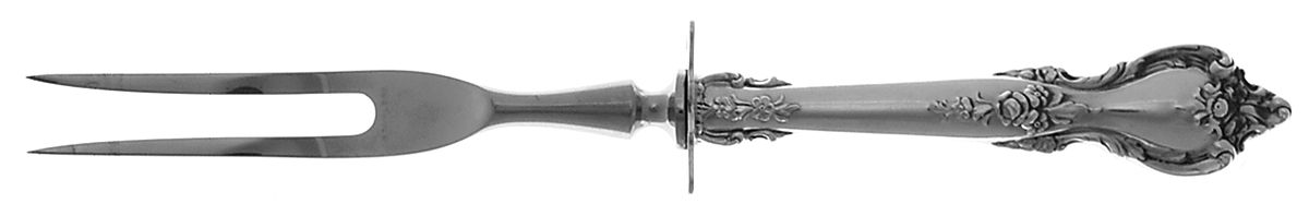 Delacourt (Sterling, 1966) Small Carving Fork W/Sterling Guard by Lunt Silver-1