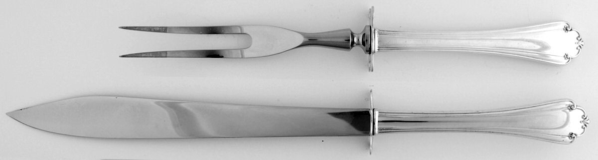 Delicacy (Sterling, 1987) 2 Piece Small Carving Set W/ Sterling Guard by Lunt Silver-1