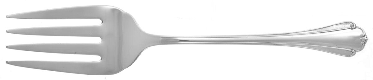 Delicacy (Sterling, 1987) Small Solid Cold Meat Serving Fork by Lunt Silver-1