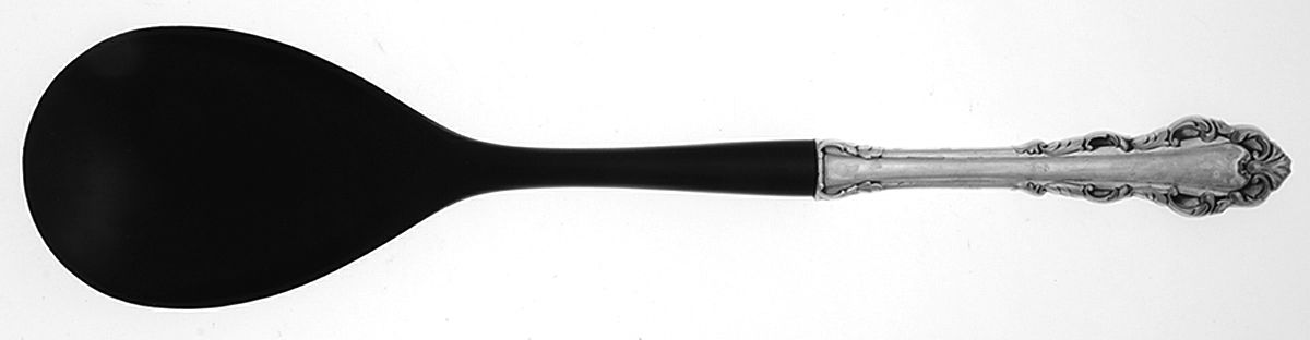 Dresden Scroll (Sterling, 1971) Salad Serving Fork with Plastic Prongs by Lunt Silver-1