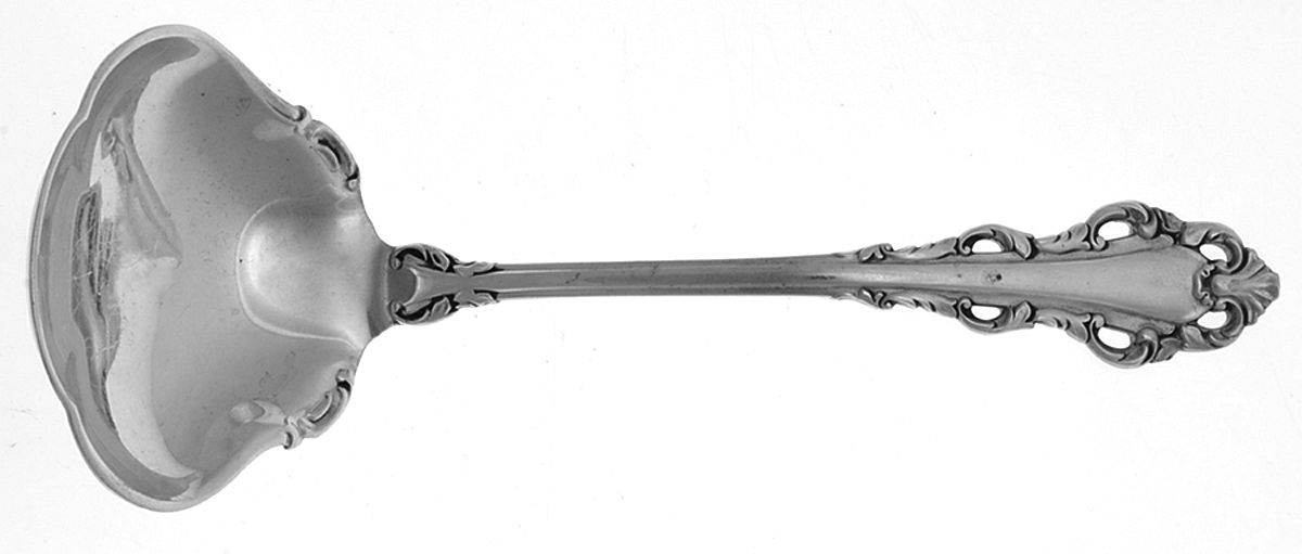 Dresden Scroll (Sterling, 1971) Solid Piece Cream Ladle by Lunt Silver-1