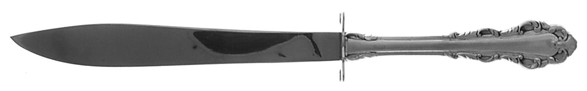 Dresden Scroll (Sterling, 1971) Small Carving Knife W/Sterling Guard by Lunt Silver-1
