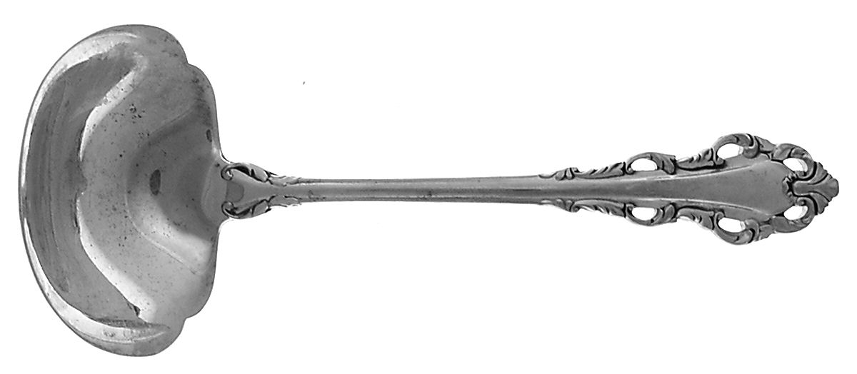 Dresden Scroll (Sterling, 1971) Solid Gravy Ladle by Lunt Silver-1