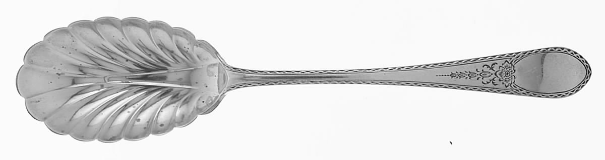Early American-Engraved (Sterling, 1926) Sugar Shell Spoon by Lunt Silver-1