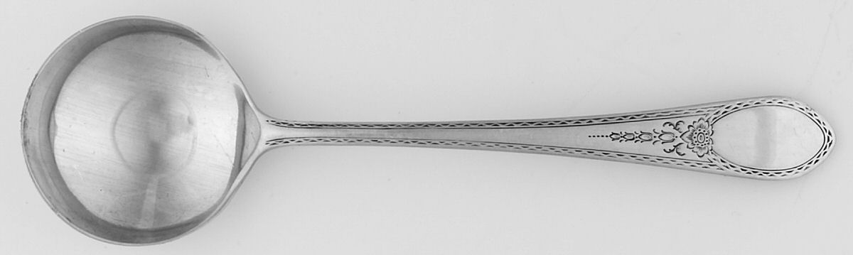 Early American-Engraved (Sterling, 1926) Round Bowl Soup Spoon (Bouillon) by Lunt Silver-1
