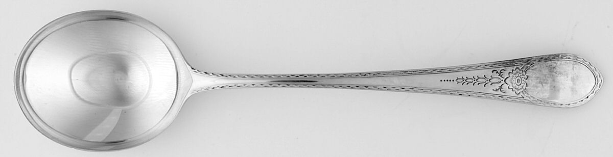Early American-Engraved (Sterling, 1926) Round Bowl Soup Spoon (Cream Soup) by Lunt Silver-1