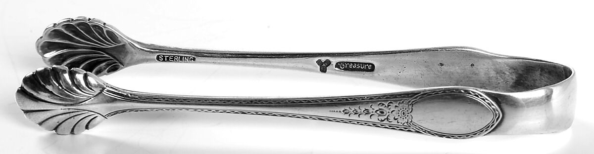 Early American-Engraved (Sterling, 1926) Small Sugar Tongs by Lunt Silver-1