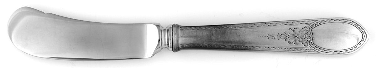 Early American-Engraved (Sterling, 1926) Butter Spreader Hollow Hdl-Paddle/Stainless Blade by Lunt Silver-1