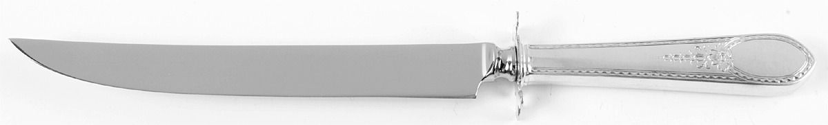 Early American-Engraved (Sterling, 1926) Large Carving/Roast Knife StnlBl w/Sterling Guard by Lunt Silver-1