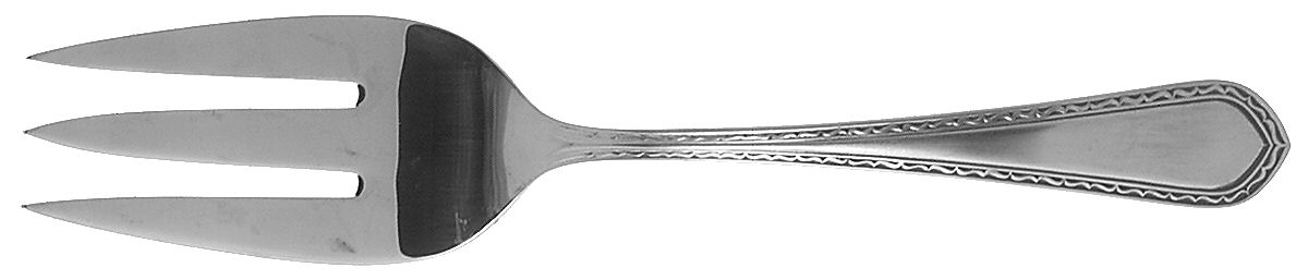 Early Colonial (Stainless, 1980) Large Solid Cold Meat Serving Fork by Lunt Silver-1