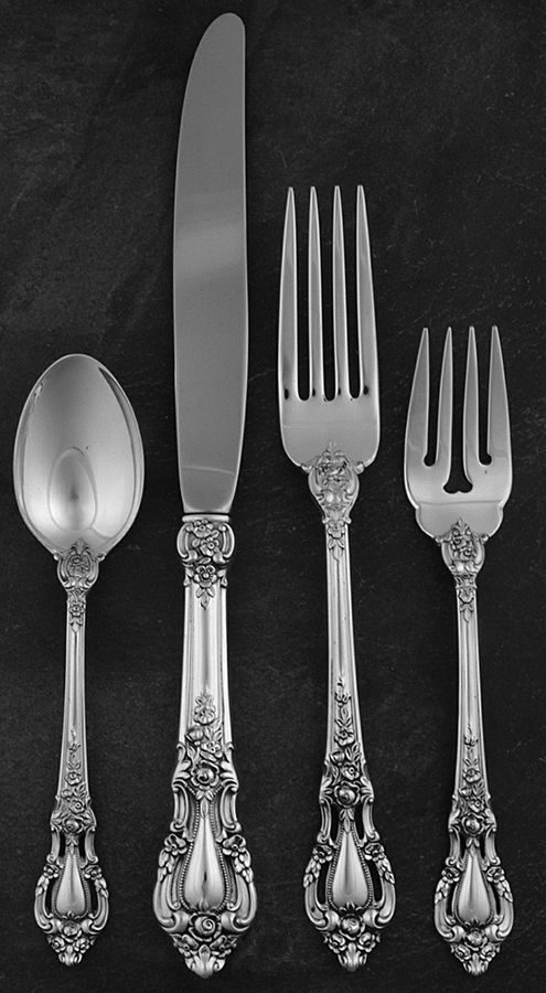 Eloquence (Sterling, 1953) 4 Piece Dinner Size Setting by Lunt Silver-1