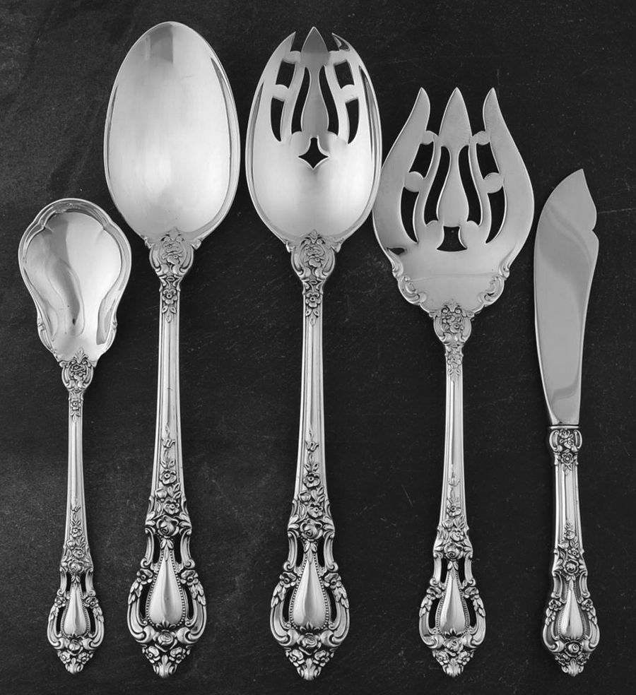 Eloquence (Sterling, 1953) 5 Piece Hostess Set by Lunt Silver-1