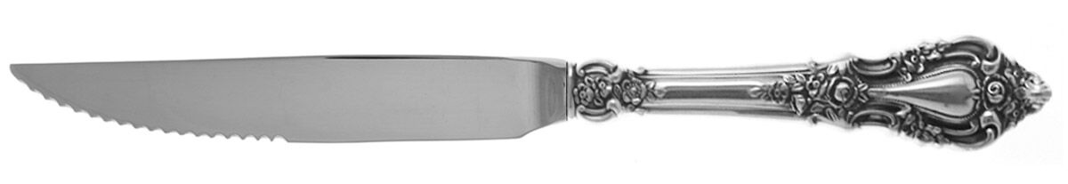 Eloquence (Sterling, 1953) Steak Knife Individual Hollow, Serrate HC by Lunt Silver-1