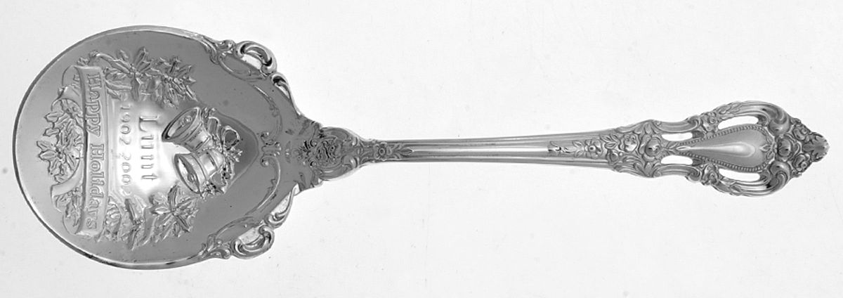 Eloquence (Sterling, 1953) 2002 Christmas Bells Bon Bon Spoon by Lunt Silver-1