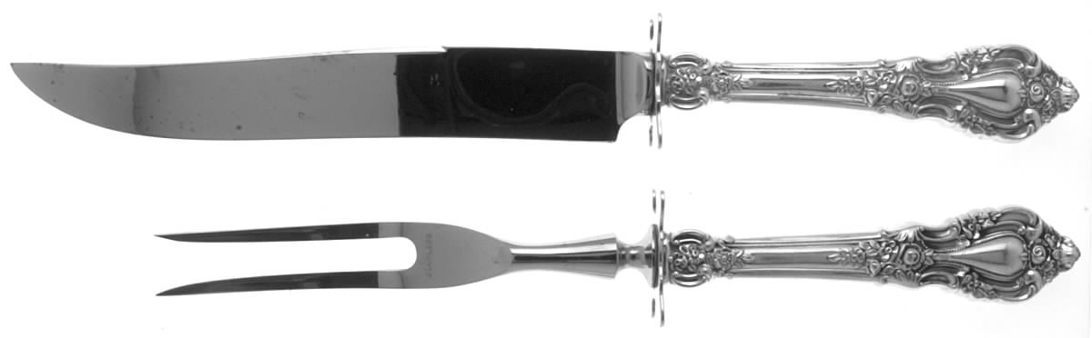 Eloquence (Sterling, 1953) Small Steak 2-Piece Carving Set w/Stainless Blade by Lunt Silver-1