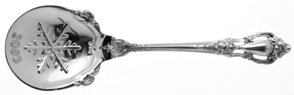 Eloquence (Sterling, 1953) 2003 Christmas Snowflake Bon Bon Spoon by Lunt Silver-1
