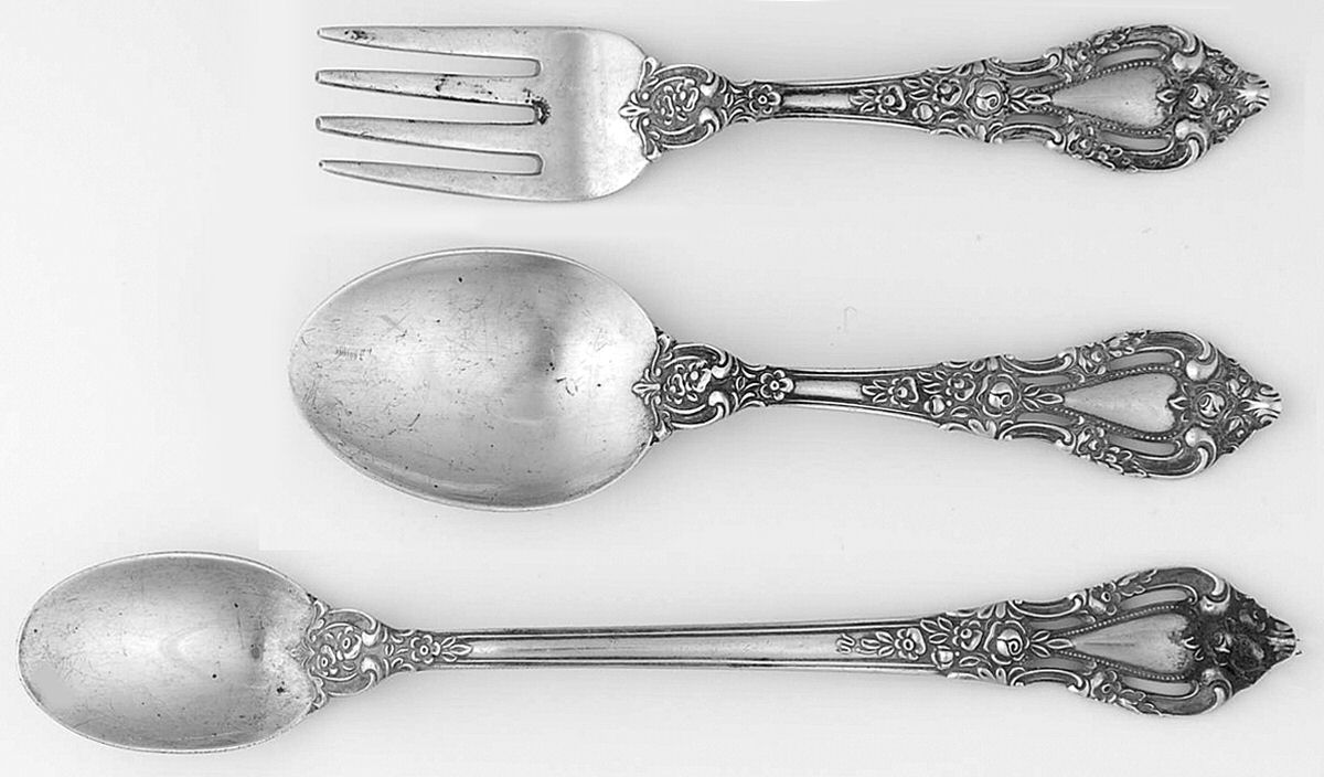 Eloquence (Sterling, 1953) 3-Piece Baby Set (BF, BS, INS) by Lunt Silver-1