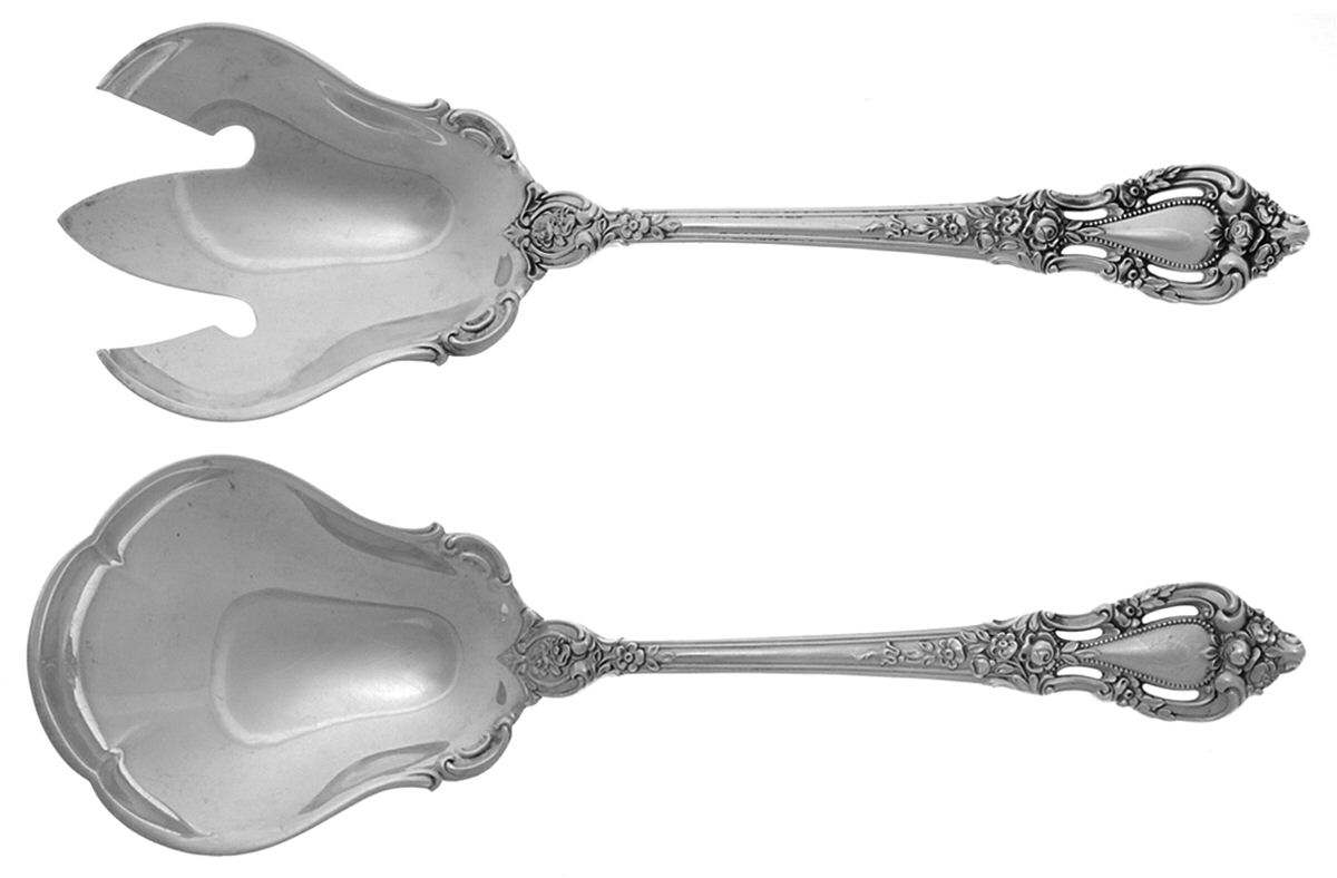 Eloquence (Sterling, 1953) (2 Pc) Solid Salad Set by Lunt Silver-1