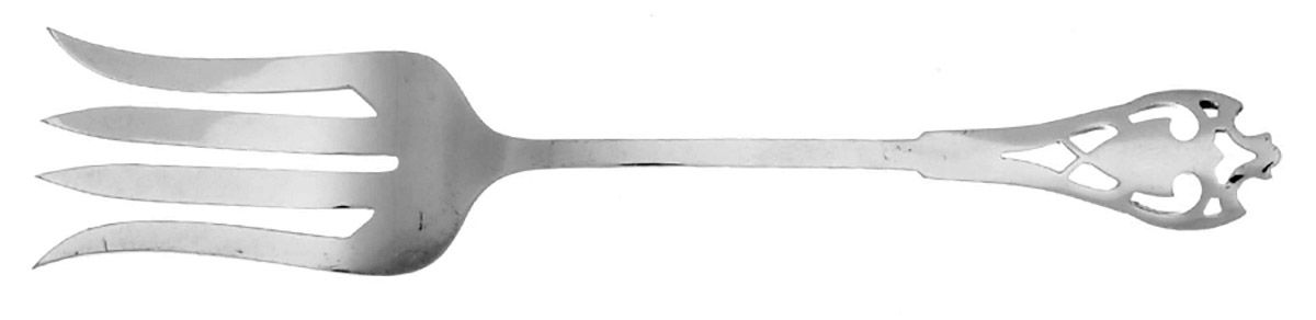 Emerson (Silverplate, 1910) Small Solid Cold Meat Serving Fork by Lunt Silver-1
