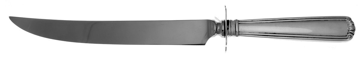 Embassy Scroll (Sterling, 1981, no monograms) Large Carving/Roast Knife StnlBl w/Sterling Guard by Lunt Silver-1