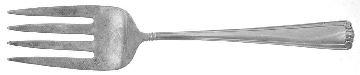 Embassy Scroll (Sterling, 1981, no monograms) Solid Salad Serving Fork by Lunt Silver-1