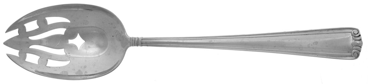 Embassy Scroll (Sterling, 1981, no monograms) Pierced Tablespoon (Serving Spoon) by Lunt Silver-1