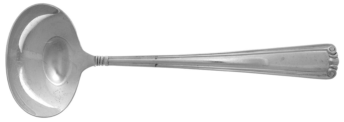 Embassy Scroll (Sterling, 1981, no monograms) Solid Gravy Ladle by Lunt Silver-1