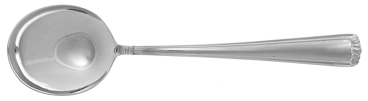 Embassy Scroll (Sterling, 1981, no monograms) Round Bowl Soup Spoon (Cream Soup) by Lunt Silver-1