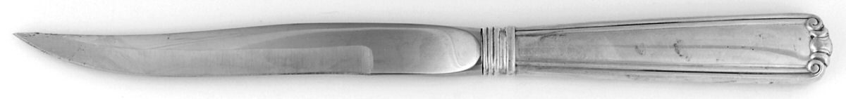 Embassy Scroll (Sterling, 1981, no monograms) Individual Steak Knife w/Bevel Blade by Lunt Silver-1