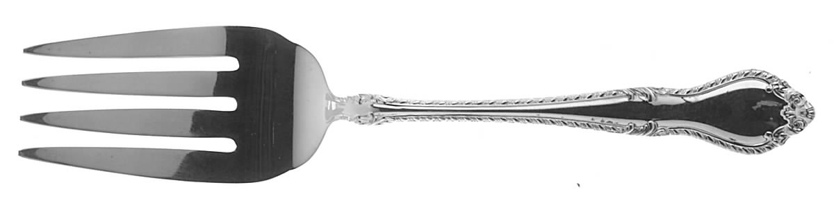 English Georgian (Silverplatelate, 1980) Small Solid Cold Meat Serving Fork by Lunt Silver-1
