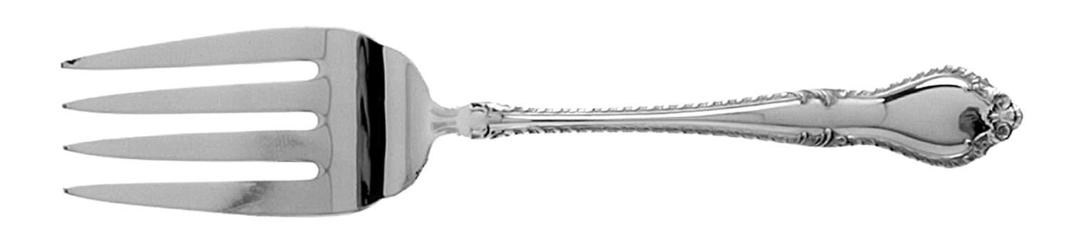 English Georgian (Sterling, 1980) Small Solid Cold Meat Serving Fork by Lunt Silver-1