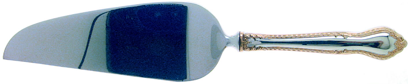 English Georgian Gold (Silverplate) Pie & Cake Server with Stainless Blade by Lunt Silver-1