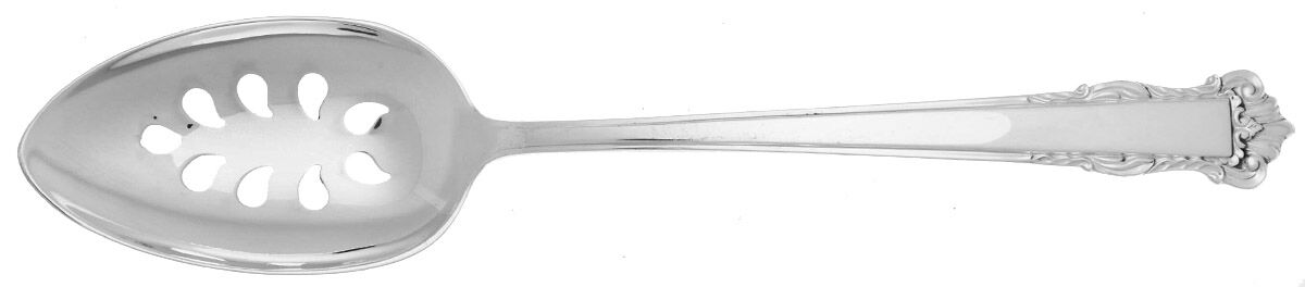 English Shell (Sterling, 1937) Pierced Tablespoon (Serving Spoon) HC by Lunt Silver-1