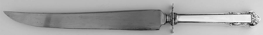 English Shell (Sterling, 1937) Large Stainless Blade Roast Carving Knife by Lunt Silver-1