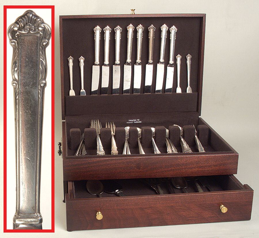 English Shell (Sterling, 1937) 73 Piece Set by Lunt Silver-1