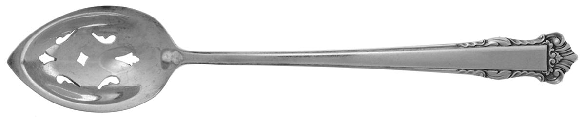 English Shell (Sterling, 1937) Pierced Bowl Short Handle Olive Spoon by Lunt Silver-1