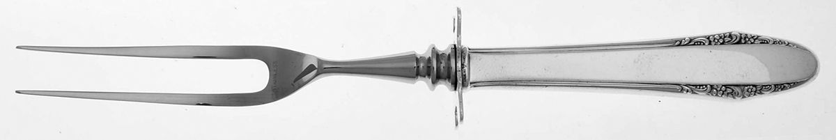 Festival (Sterling, 1936) Small Carving Fork W/Sterling Guard by Lunt Silver-1