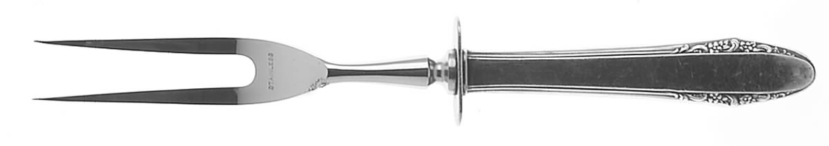 Festival (Sterling, 1936) Small Steak Carving Fork with Stainless Prongs by Lunt Silver-1