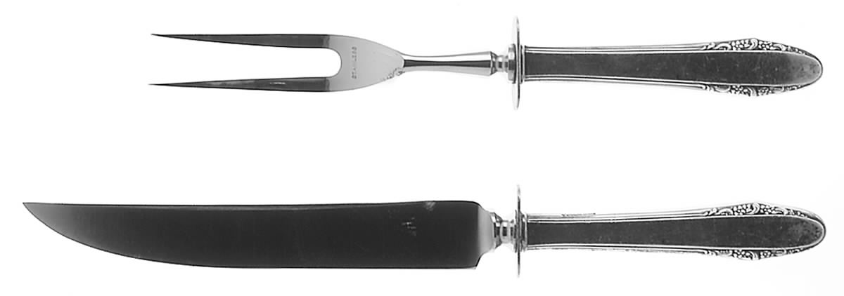 Festival (Sterling, 1936) Small Stainless Blade 2-Piece Steak Carving Set by Lunt Silver-1