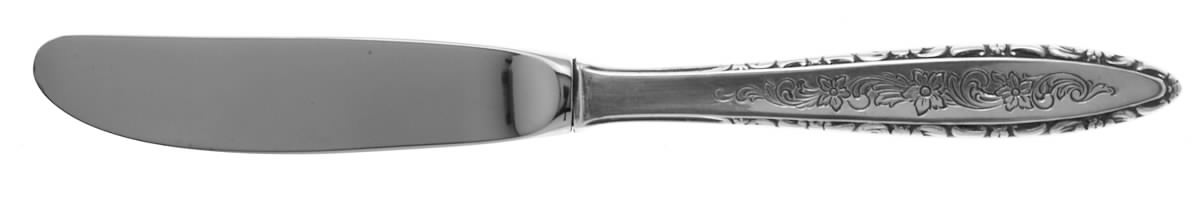 Floral Lace (Sterling, 1967) Modern Hollow Butter Spreader (Stainless) by Lunt Silver-1