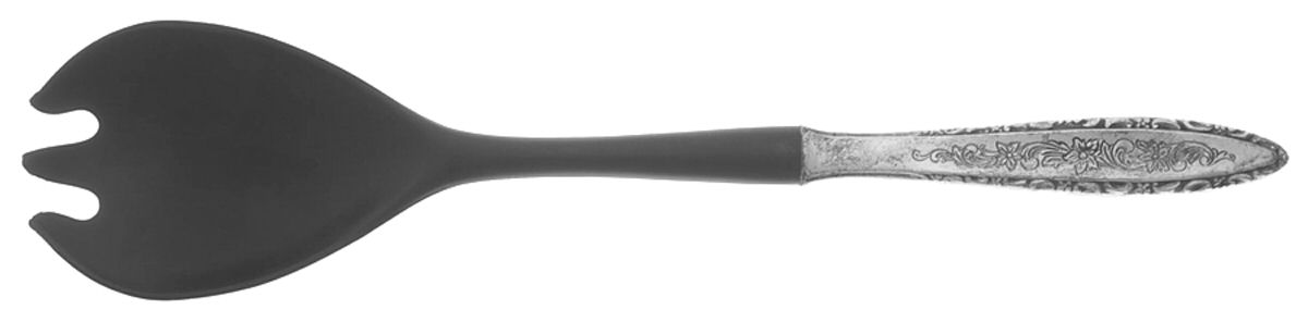 Floral Lace (Sterling, 1967) Salad Serving Fork with Plastic Prongs by Lunt Silver-1