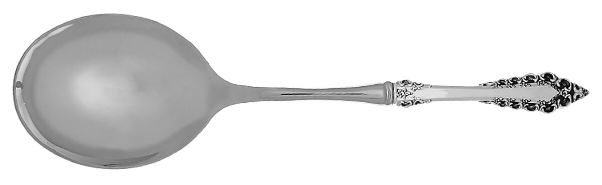 Florentine Scroll (Sterling, 1974) Casserole Spoon with Smooth Stainless Bowl HC by Lunt Silver-1